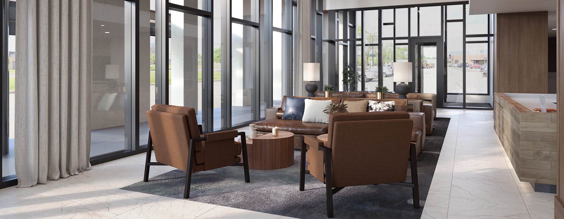 Lobby Spacious and well lti lobby with plenty of seating and room for entertaining.